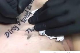 Tattooed amateur blows