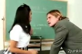 Teacher gives little Cindy a rough exam to help her pass