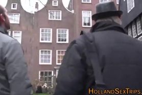 Dutch hooker tugs cumshot
