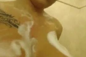 Nice boobs girl showering webcam