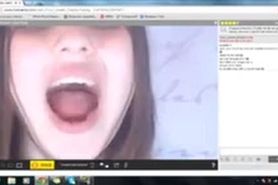 Russian girl uvula, mouth open and yawns
