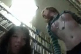 2 Cam Girls Get Naked In Public Library 5