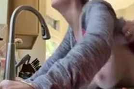 big breasted wife fucked in the kitchen