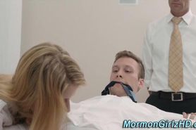 Mormon girl gets oral