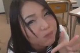 cute japanese Megumi plays, savors and swallows cum 3
