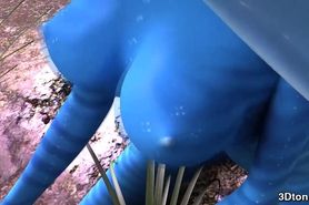Avatar girl anal fucked by huge blue cock