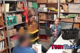 Blonde teen thief fucked rough in office by a security guard