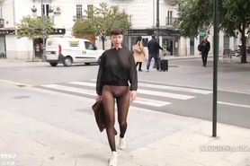 Naughty walking in the city