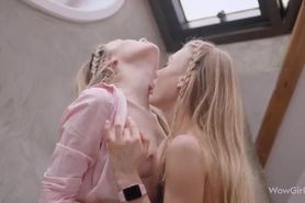 Nancy A and Alice Shea romantically licking