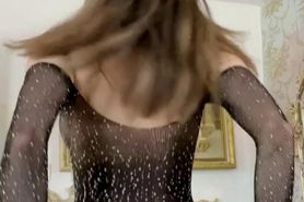 Natalie Roush Nude See Through Fishnet Dress Video Leak