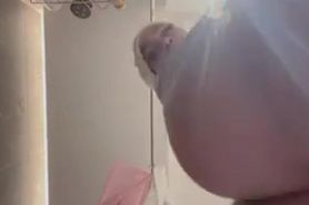 Big Booty Records Herself In The Bathroom Jumping Up and Down