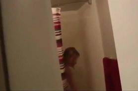 My friend tricking mommy in the shower