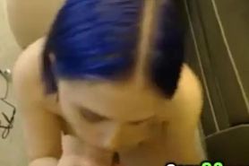 Reverse Cowgirl Cock Riding With His Blue Hair Girlfriend - Camg8