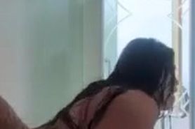 Latina curvy is fucked rough at the bathroom