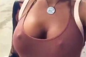 Braless rough nipples girl