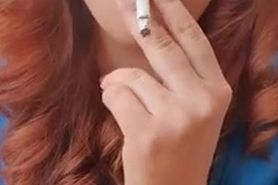 Kara Carter Blue Robe Smoking
