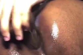 Ebony screw ass with dildo