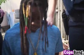 White whores Maggie Green and Joslyn suck black guy's cock and get fucked in back alley