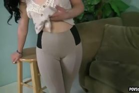 First some cameltoe before the blowjob