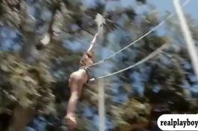 Lovely badass babes enjoyed swinging while they are naked