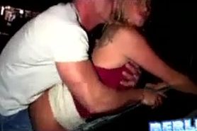 Blonde sucking dick in public