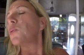 milf lets cum dry on her face