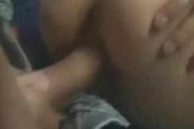 Amateur blonde on a train blowjob and facial