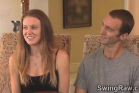 Sexy Amanda and horny boyfriend involved in swingers reality show