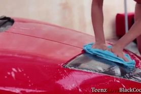 Jade gets a big cock and a rough fucked after washing a car