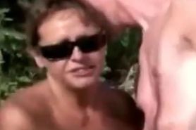 Slut wife masturbates stranger at nude beach