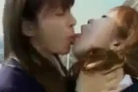 Japanese lesbian tounge kissing