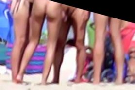swinger couples flirt on nude beach