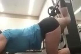 Candid Latina in Spandex Shorts at the Gym
