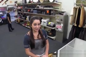 Amateur pawnshop girl takes dick for cash