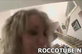 Amy Brookes rides Rocco Siffredis huge dick in her ass