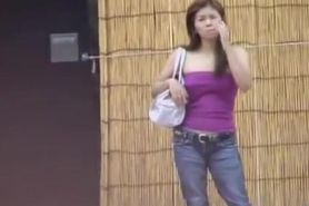 Stunning brown-haired minx is caught off the guard during sharing encounter