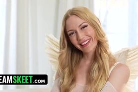 Stunning blonde in angel costume emma starletto takes thick dick after sensua