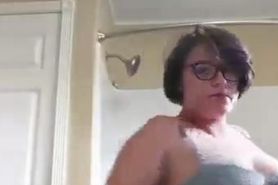 Tiny Submissive mommy showing her big boobs and ass