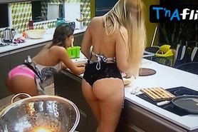 Romina Malaspina Butt,  Thong Scene  in Gran Hermano Argentina