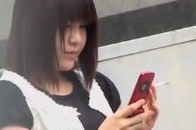 Great sharking video of some very attractive slim Japanese gal