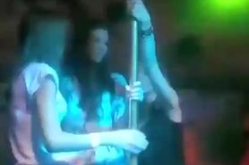 Impulsive girl dancing in the club