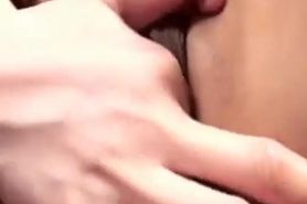Ibuki rubs and fingers her shaved pussy