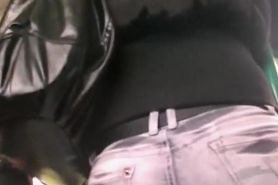 Voyeur booty in jeans panties