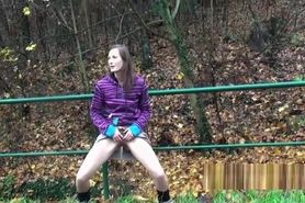 Cute girls expose peeing pussies and take a leak