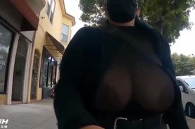 Walking Around SF in a See Through Black Shirt