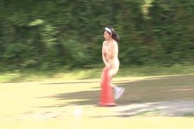 running naked women