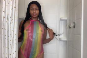 Talisha Williams shower see-thru