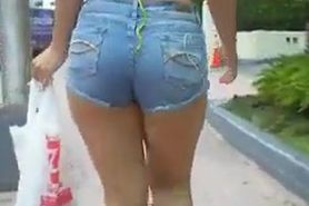 Hot Latina in Pigtails Walking in Miami