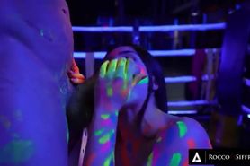 Anal penetration in the ring whle everything glows