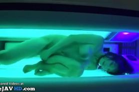 Japanese teen with big tits fucked in solarium
